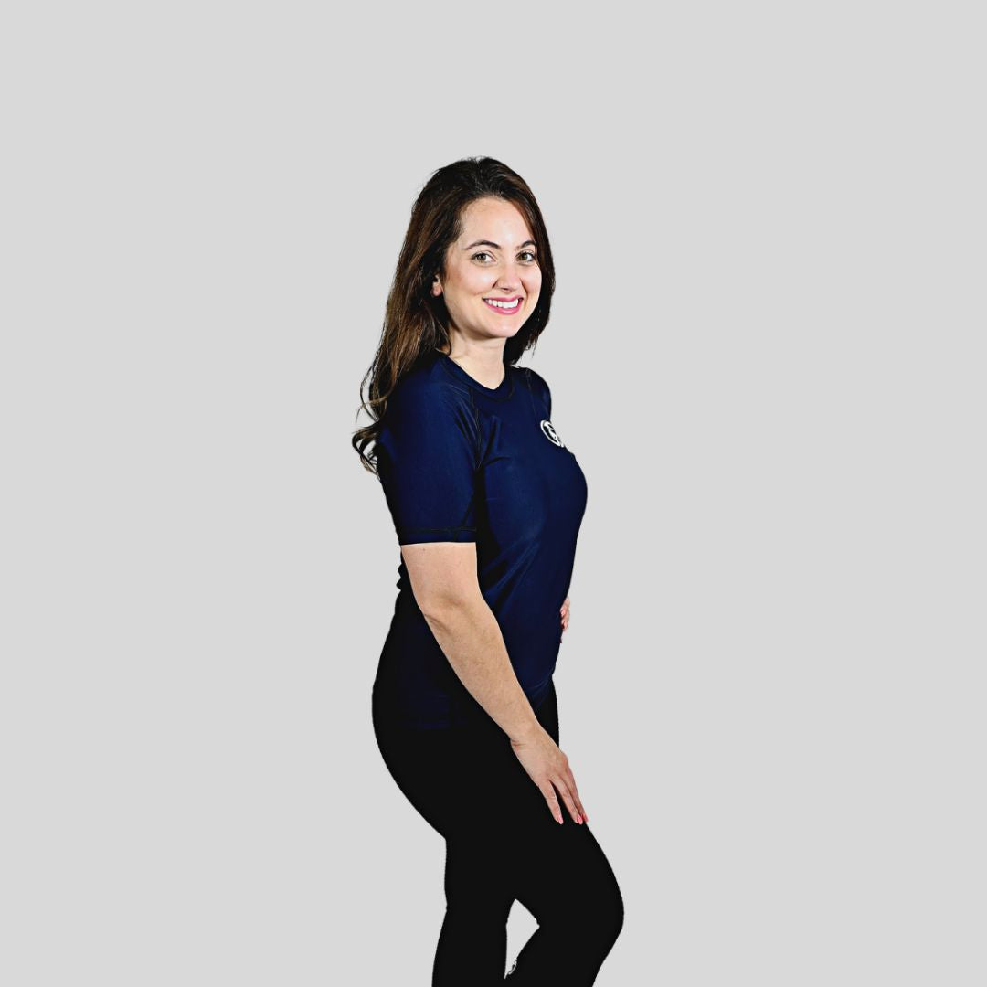 KOMBAT WOMAN H/S PRO RASH GUARD BLUE
