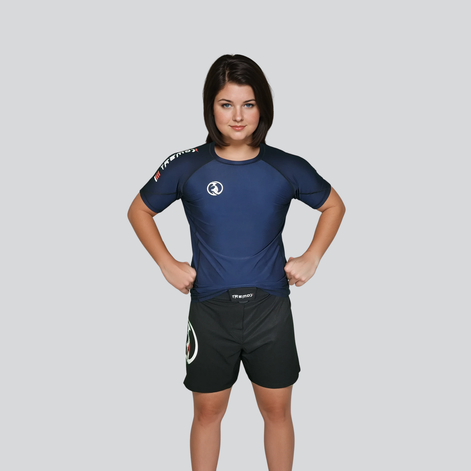 KOMBAT WOMAN H/S PRO RASH GUARD BLUE