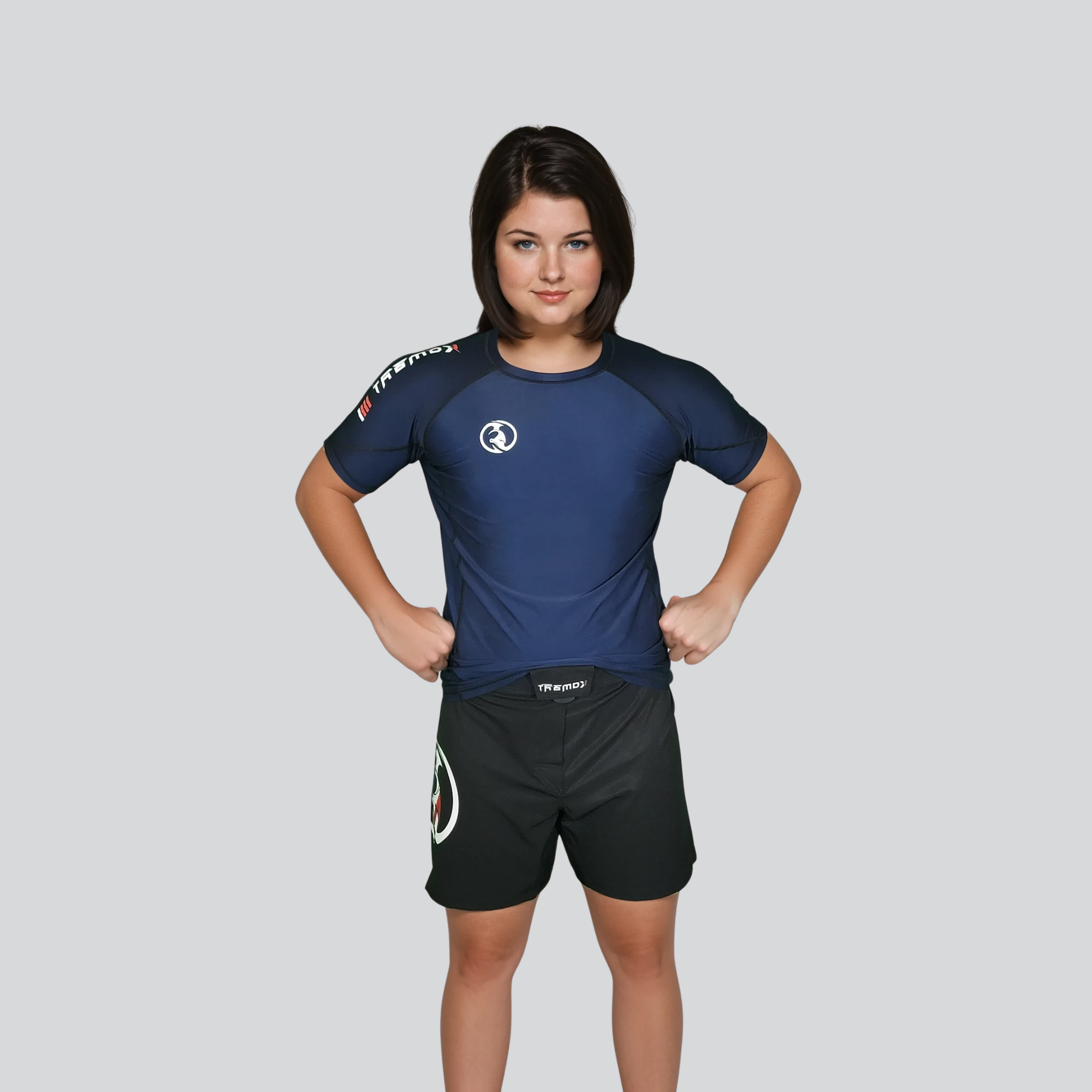 KOMBAT WOMAN H/S PRO RASH GUARD BLUE