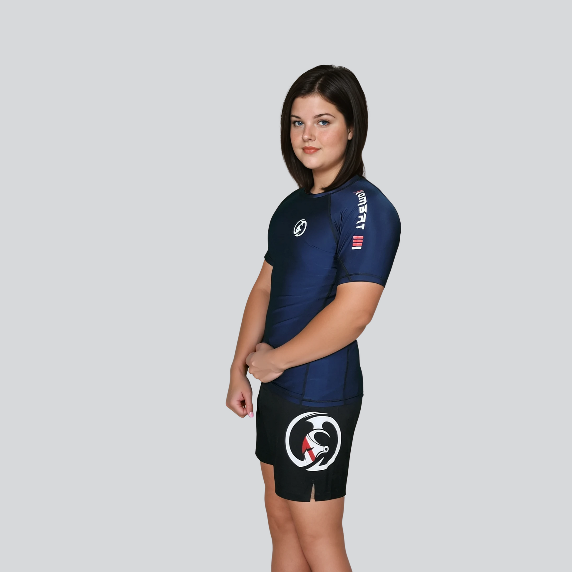 KOMBAT WOMAN H/S PRO RASH GUARD BLUE