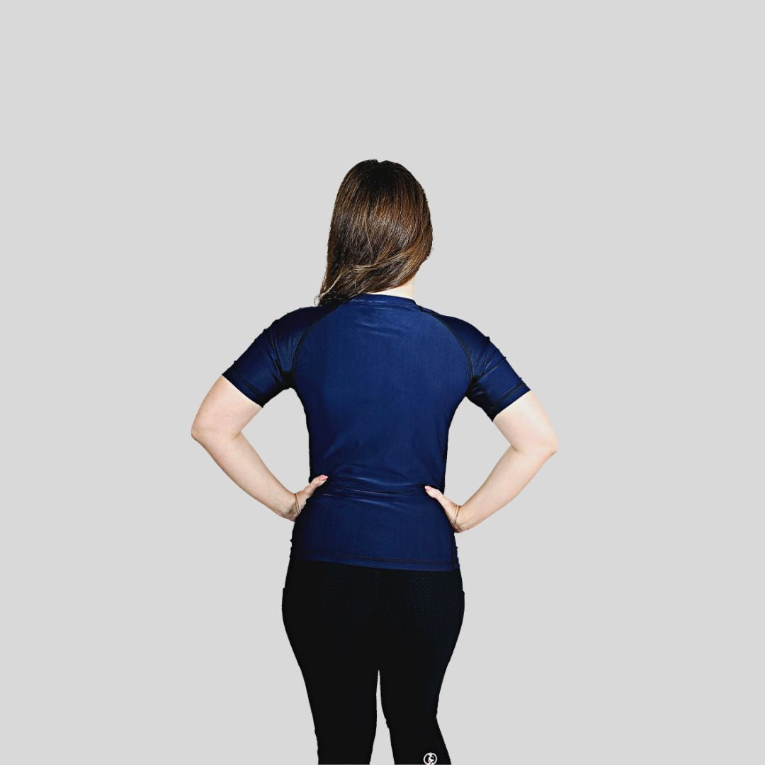 KOMBAT WOMAN H/S PRO RASH GUARD BLUE
