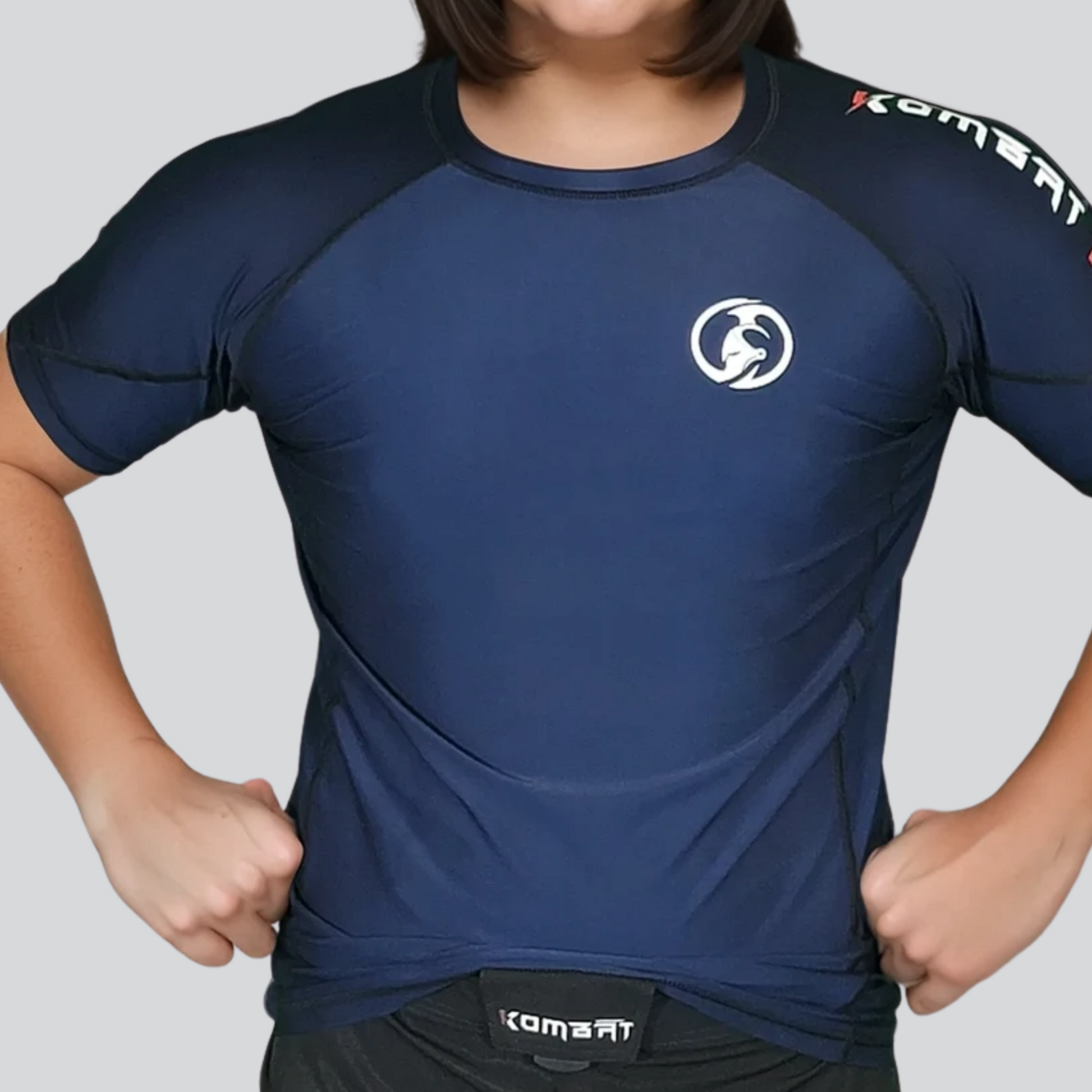 KOMBAT WOMAN H/S PRO RASH GUARD BLUE