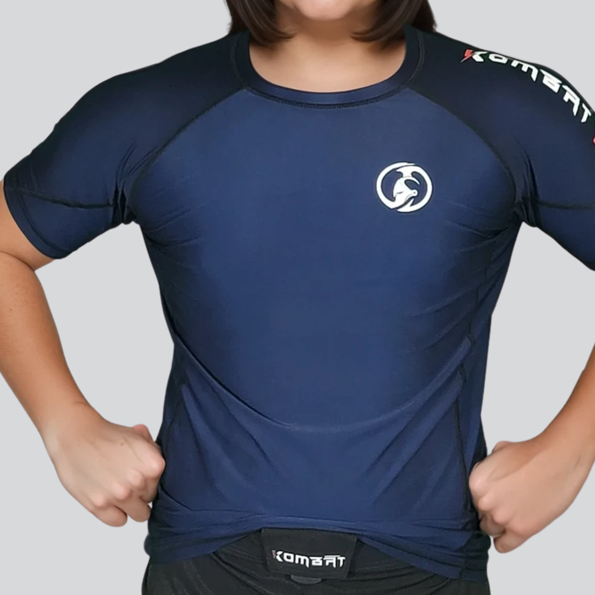 KOMBAT WOMAN H/S PRO RASH GUARD BLUE