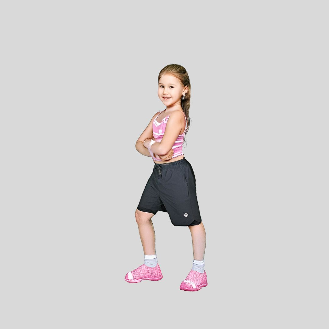 KOMBAT YOUTH 2 IN 1 BLACK RUNNING SHORTS
