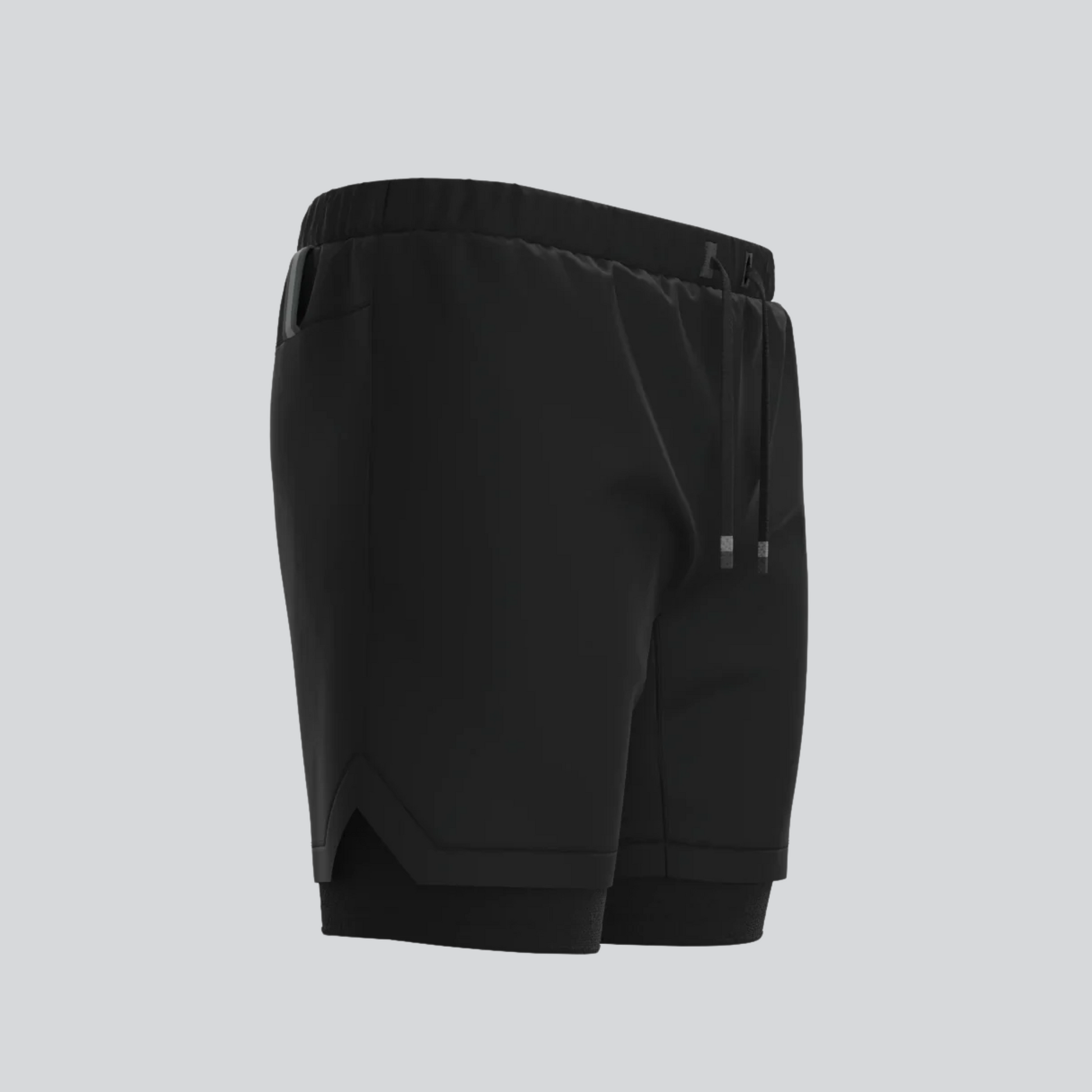 KOMBAT YOUTH 2 IN 1 BLACK RUNNING SHORTS