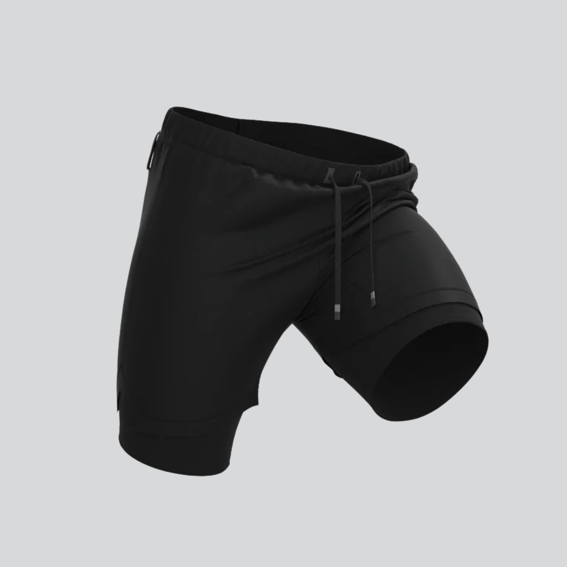 KOMBAT YOUTH 2 IN 1 BLACK RUNNING SHORTS