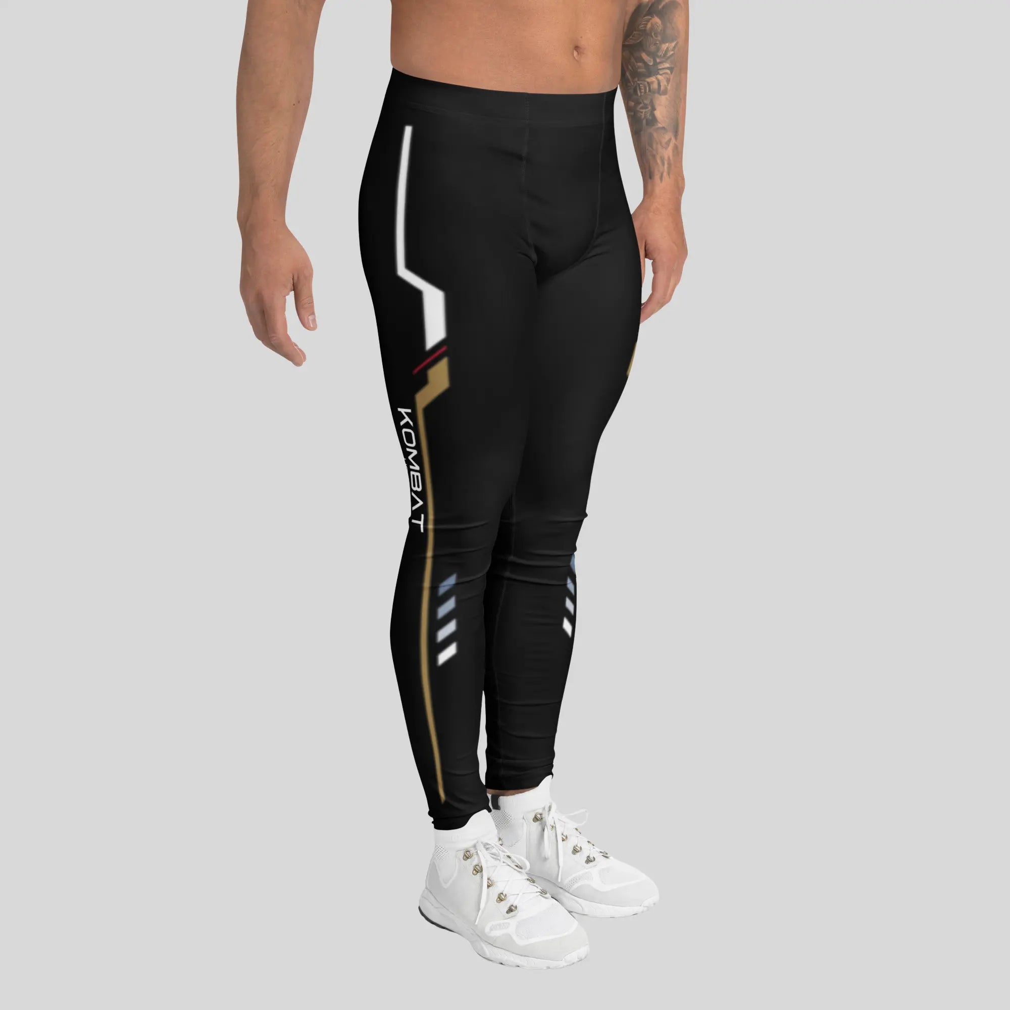 Men's Grappling Spats by Kombat,BJJ Spats,bjj spats men's,men's spats,best bjj spats,mens-spats-leggings,Men's Spats BJJ,Premium Black BJJ Spats
