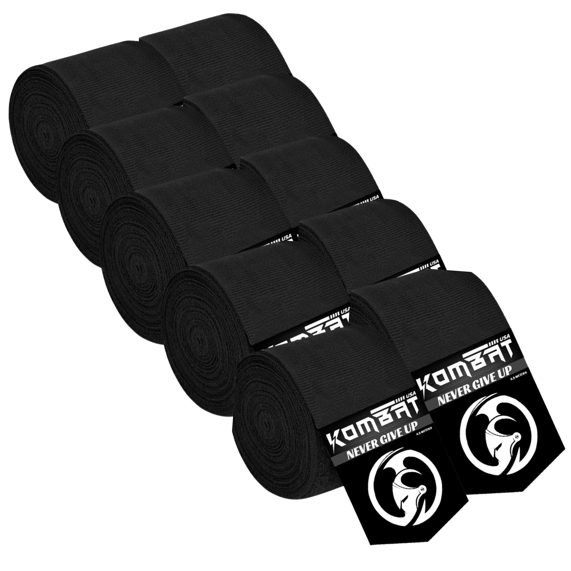 KOMBAT BLACK 5 PAIR BOXING WRAPS