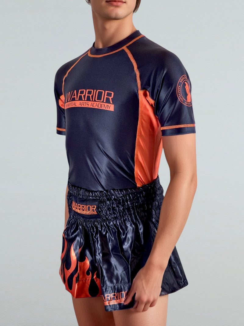 WARRIOR YOUTH RASH GUARD BK/ORANGE