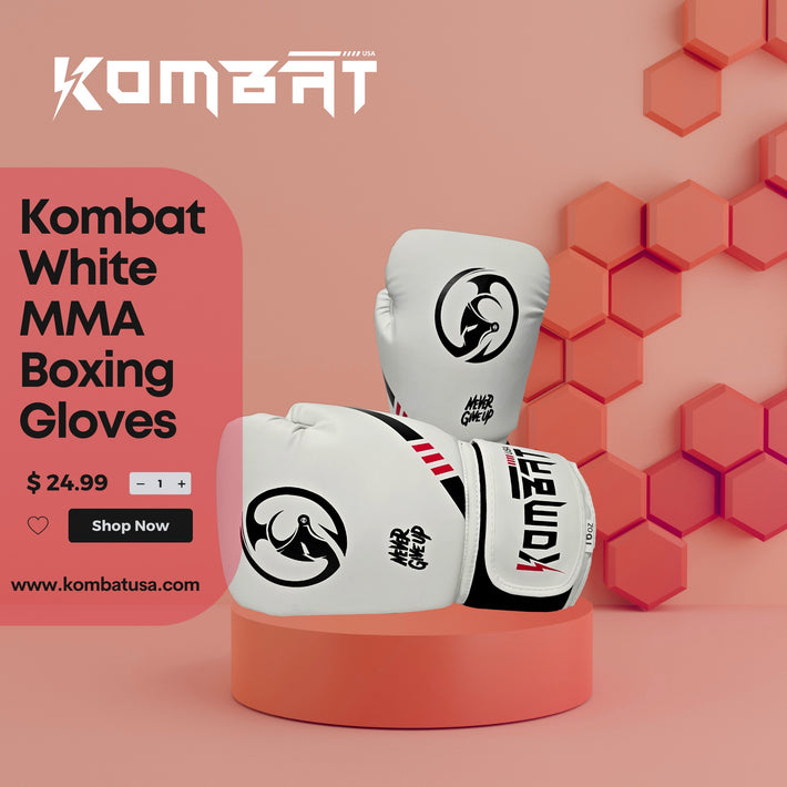 kombat USA white MMA boxing gloves