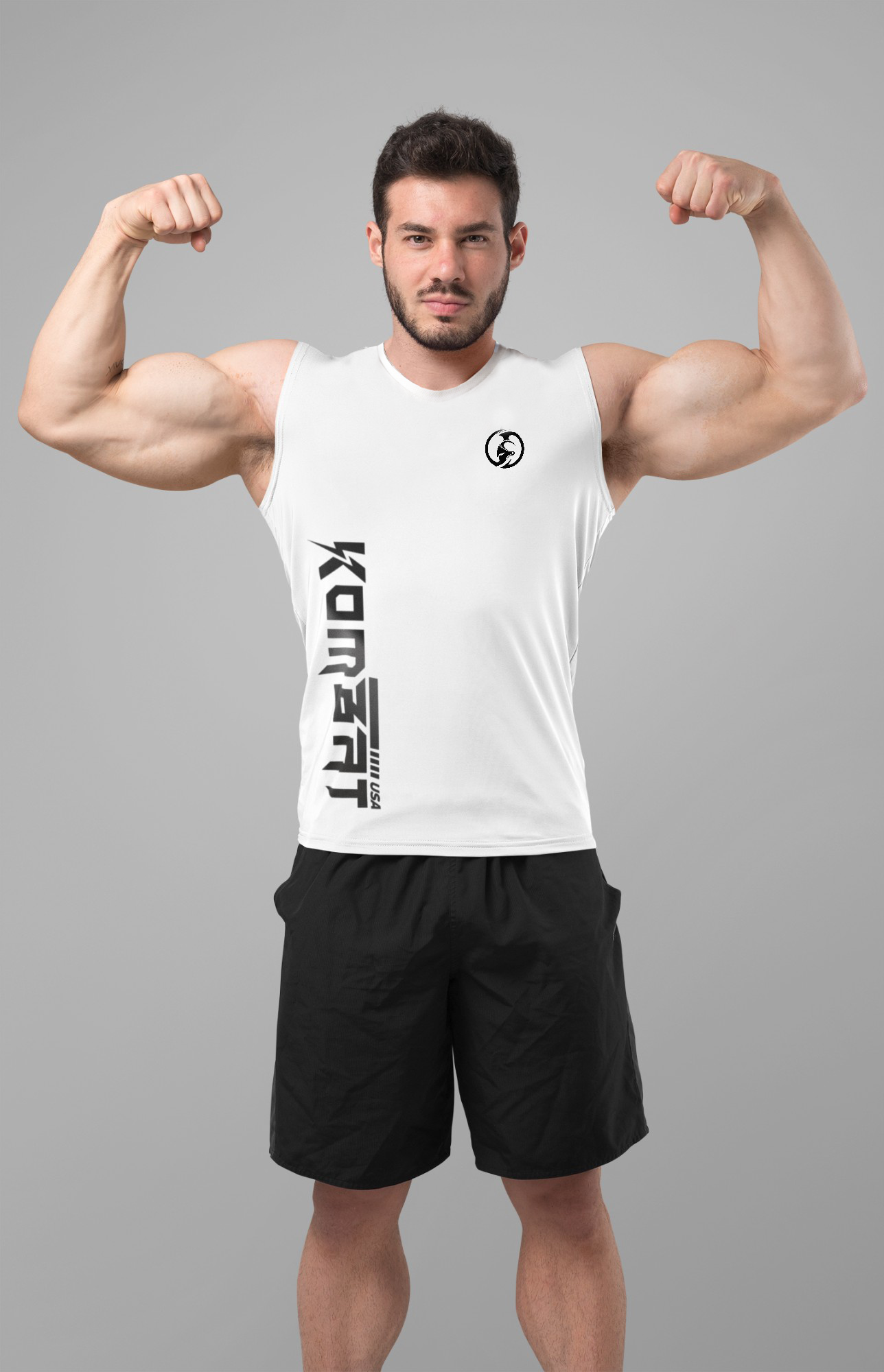 MEN ROUND NECK TANK TOP WHITE