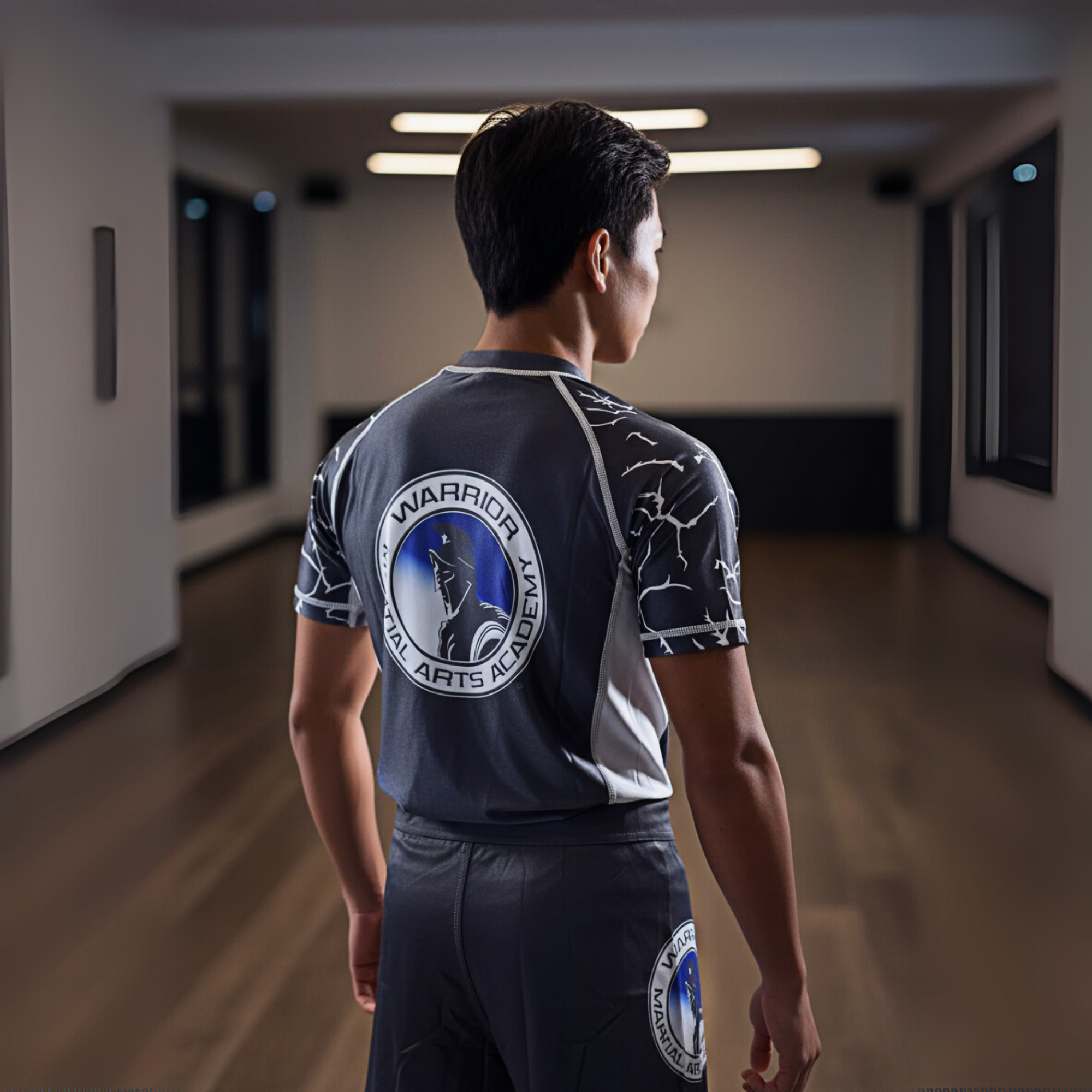 WARRIOR ADULT RASH GUARD BLK/GREY