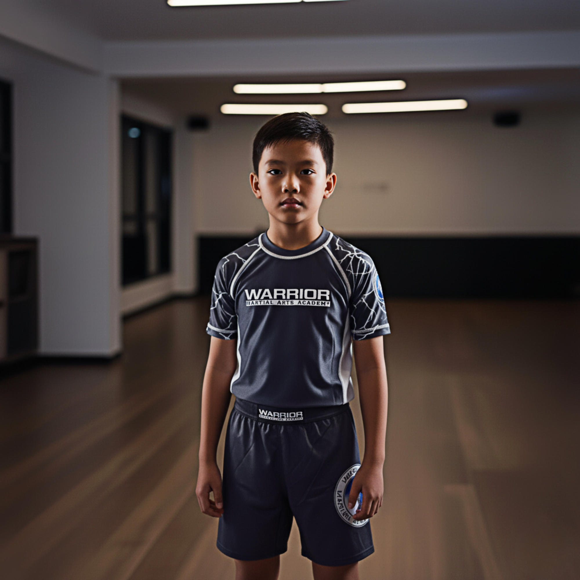 WARRIOR YOUTH RASH GUARD BLK/GREY